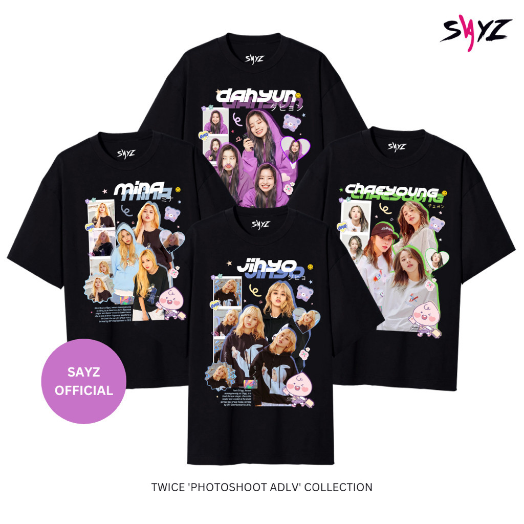 พร้อมส่ง] เสื้อยืด พิมพ์ลาย Twice Photoshoot ver | Nayeon | Tzuyu | Jihyo | Dahyun | สนาม | Mina |