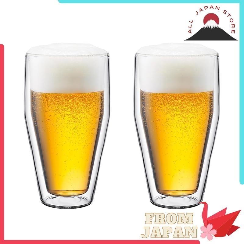 BODUM Bodum Glass Cup Tumbler TITLIS Tetris Double Wall Glass 450ml 2 Piece Set Thermal Insulation