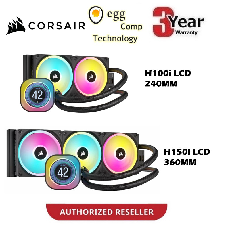 CORSAIR ICUE LINK LCD H100i / H150i RGB 240MM / 360MM LIQUID COOLER