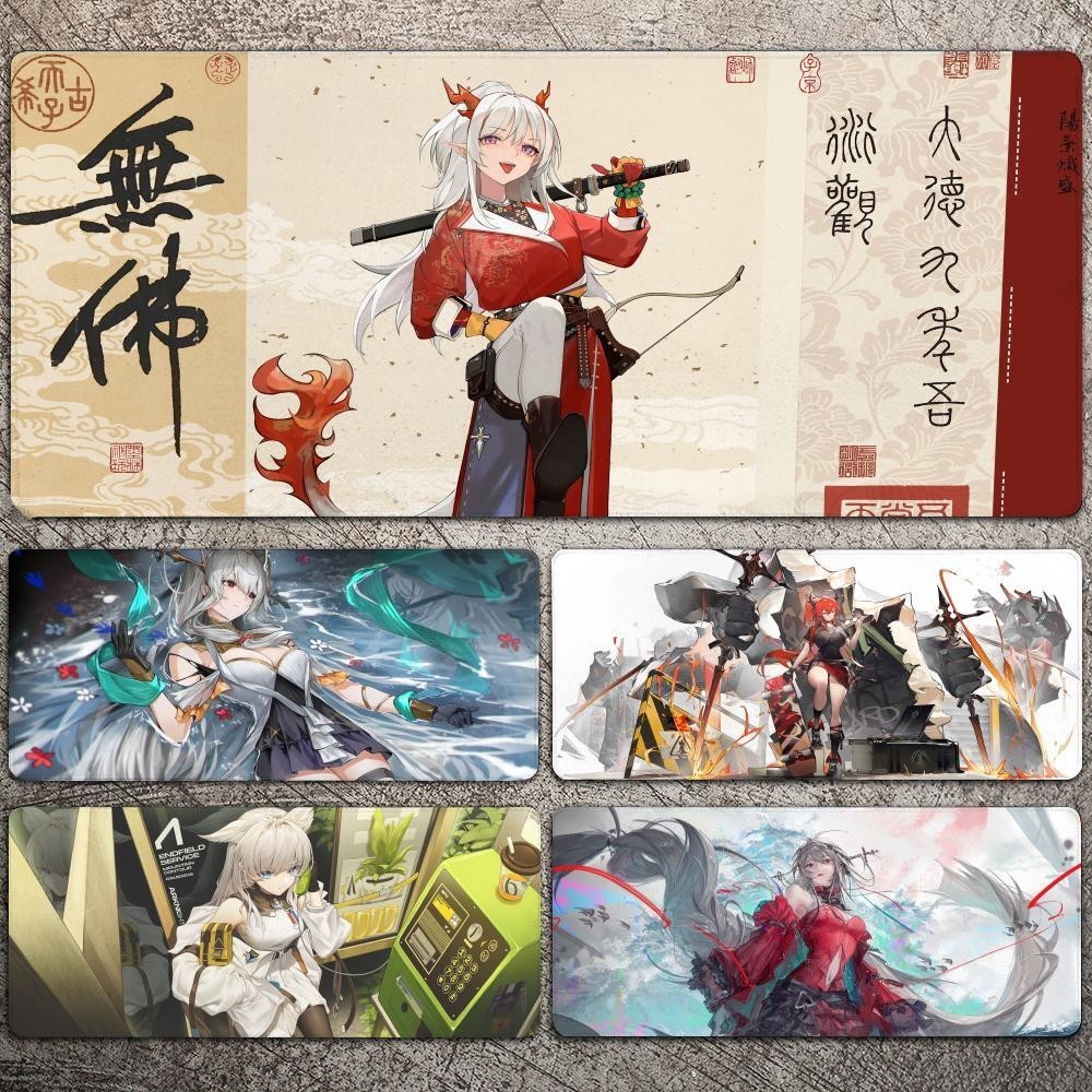Arknights Anime Girl Mousepad แผ่นรองเมาส์สําหรับเล่นเกมขนาดใหญ่ LockEdge หนาแป้นพิมพ์คอมพิวเตอร์แผ่นรองโต๊ะ