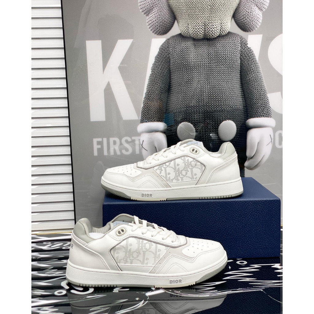 [ สินค ้ านําเข ้ าQC ] รองเท ้ าผ ้ าใบ Dior 1947 พร ้ อม monogram Grey LA บนเว ็ บ Pattern fullbo