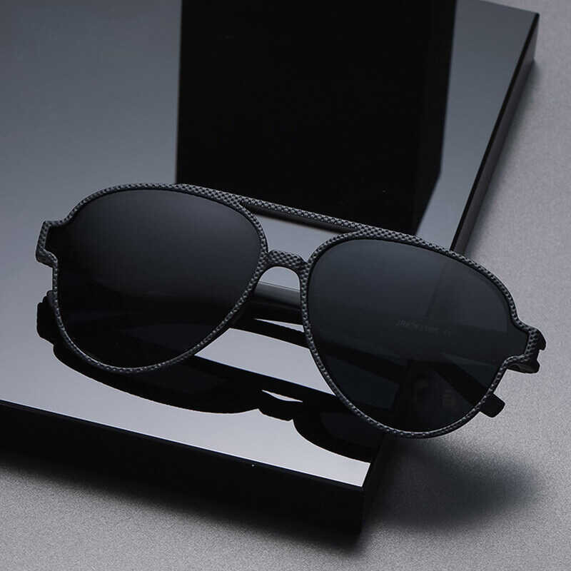 Men Shades for New Personality Double Bridge Men's Sunglasses European and American Trend Retro Pol 