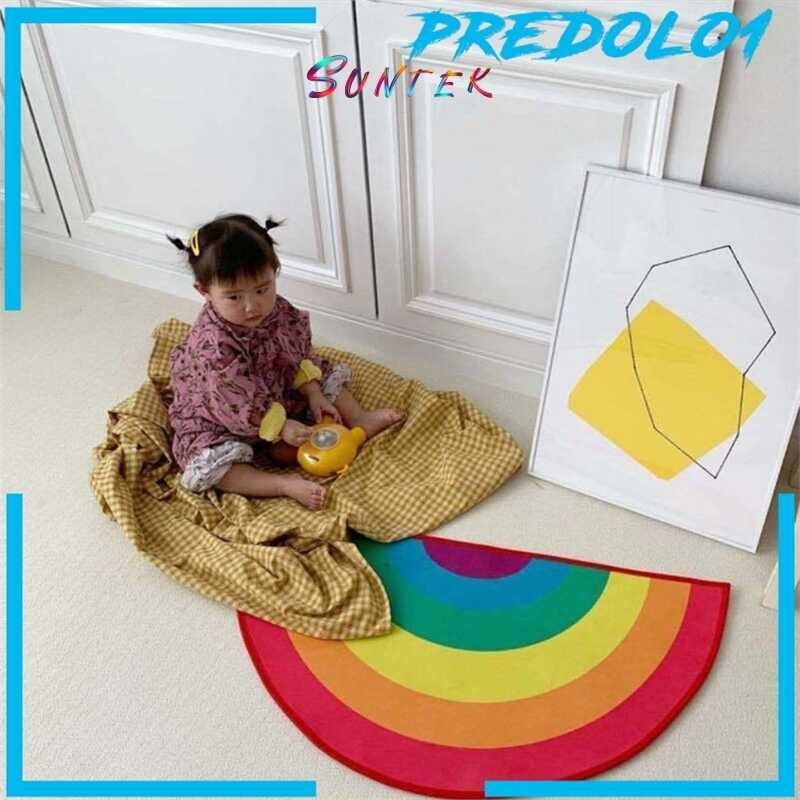 Semicircle Rainbow Suntek Area Rug Floor Mat Decorative Bedroom Bathroom Decoration