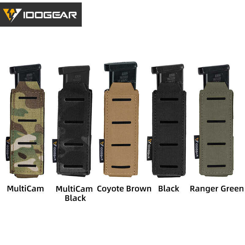 ❤ IDOGEAR LSR 9Mm Magazine Single Mag Carrier MOLLE Laser Cut Nylon Bag Tactical MAG Pouch War