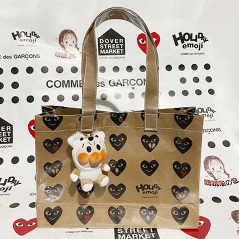 Comme Des Garcons PLAY CDG Christmas Small Love Kraft Paper Bag กระเป๋าช้อปปิ้ง Magnetic Buckle Shop
