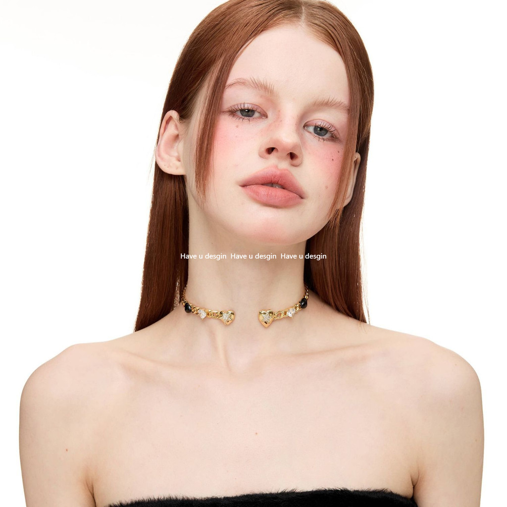 มี u desgin Bubble Sound Merad Retro Heavy Industry Love Girl choker Collar