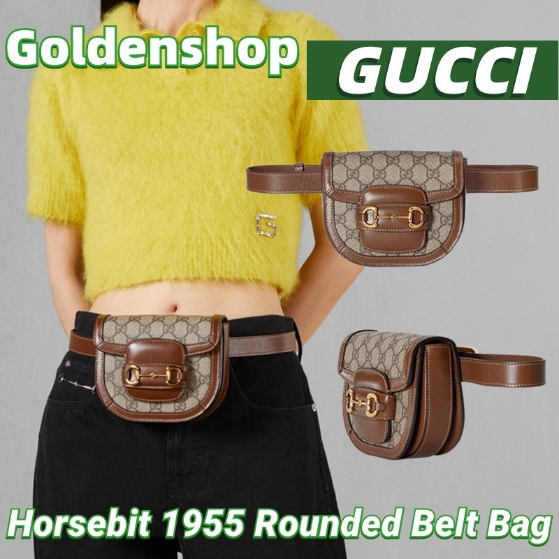 ♞,♘กุชชี่ Gucci Horsebit 1955 Rounded Belt Bagกระเป๋าสะพายเดี่ยว