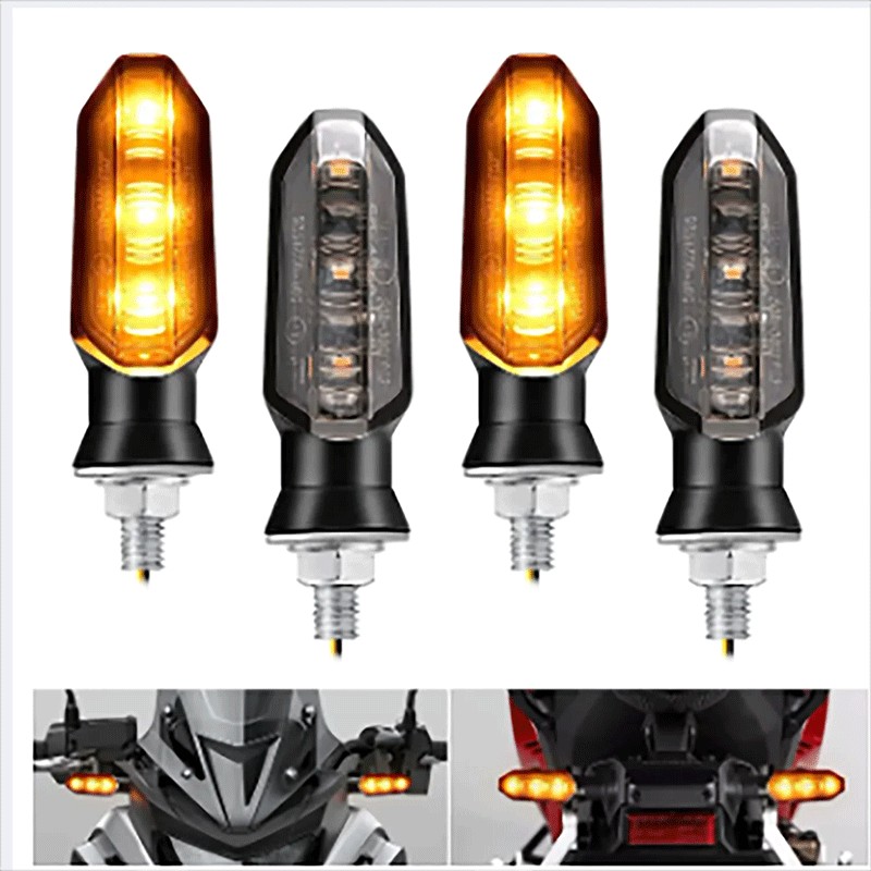 8 มม.มินิรถจักรยานยนต์ไฟเลี้ยว LED 12V Moto ไฟแสดงสถานะ Amber กระพริบไฟกระพริบไฟเลี้ยวโคมไฟ Accessorie 2/4 ชิ้น