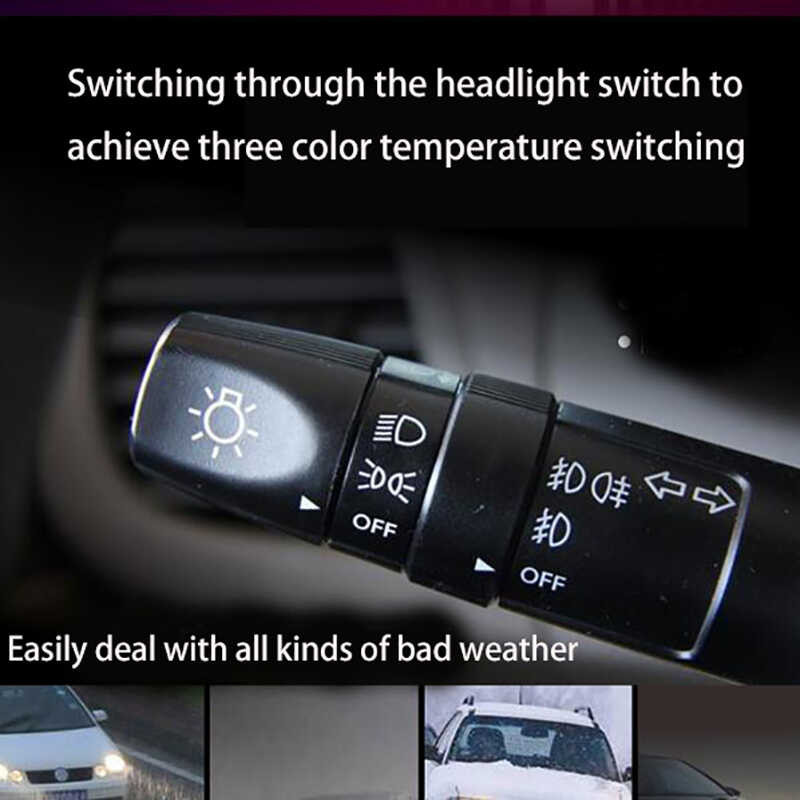 ❤ Cart 2 Pieces LED Bulb Tricolor Headlight H7 Led Canbus H1 3000K 6000K 4300K H3 H4 H9 H8 H11 HB