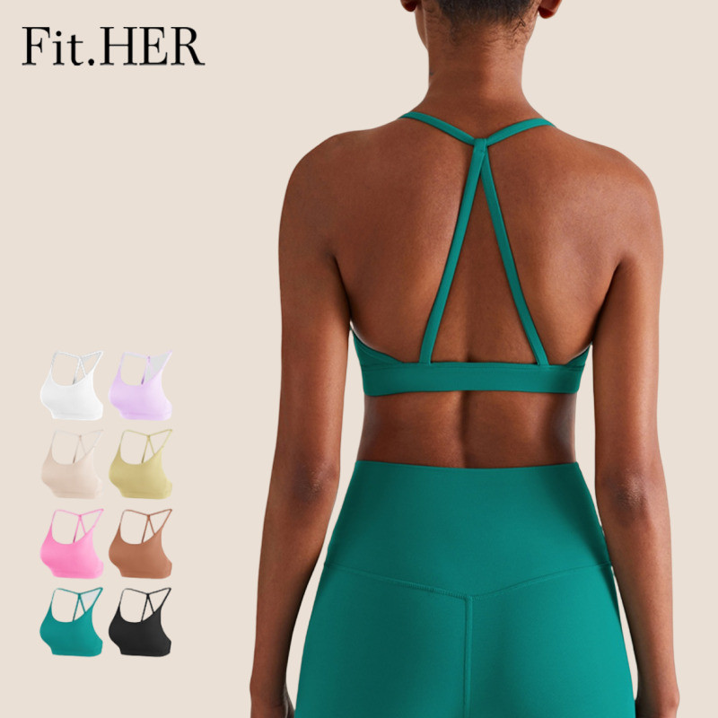 Fit.her กีฬา Bra ผู ้ หญิงกันกระแทกวิ ่ ง Professional Fitness Bra ความงามกลับ Quick แห ้ งบางสายรัดโยคะเสื ้ อกล ้ าม