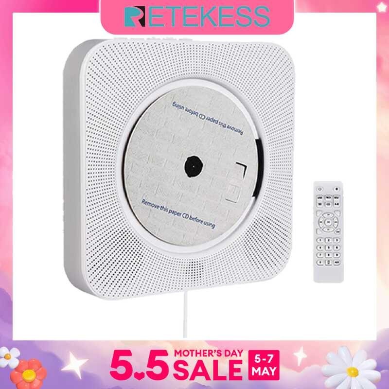 Wall Retekess TR609 Mounted CD Surround Sound FM Radio Bluetooth USB MP3 Disk Portable Music Player