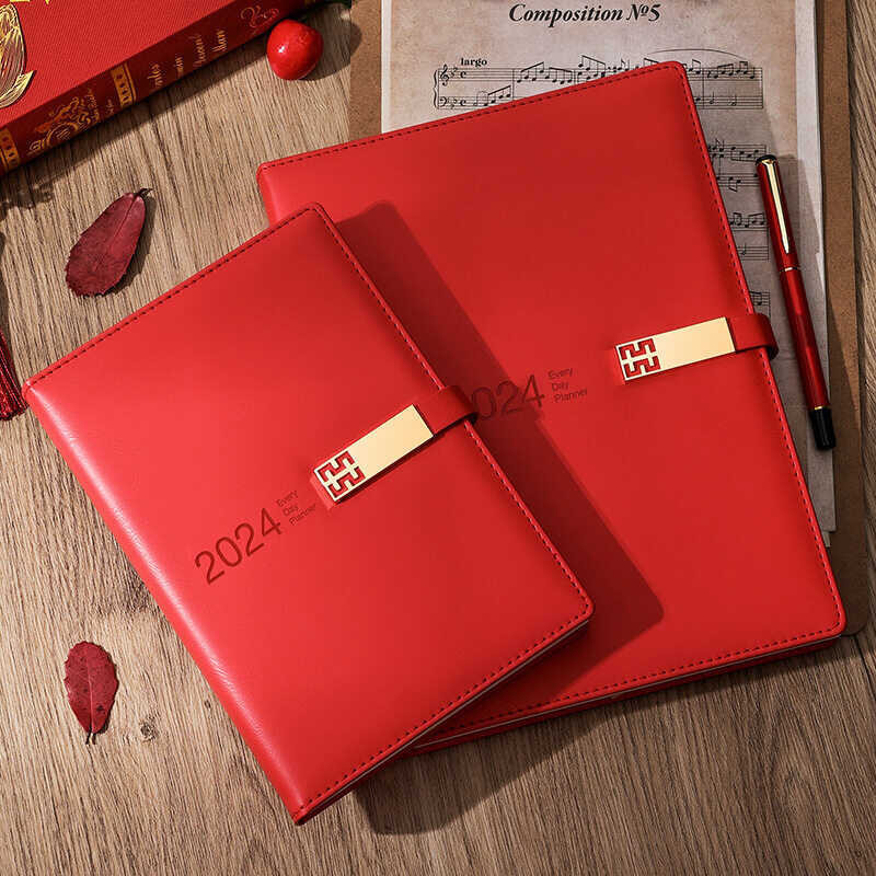 2024 Year Agenda Planner Organizer Monthly Daily Plan A4/A5 Office Diary Notebook With Pen Schedul