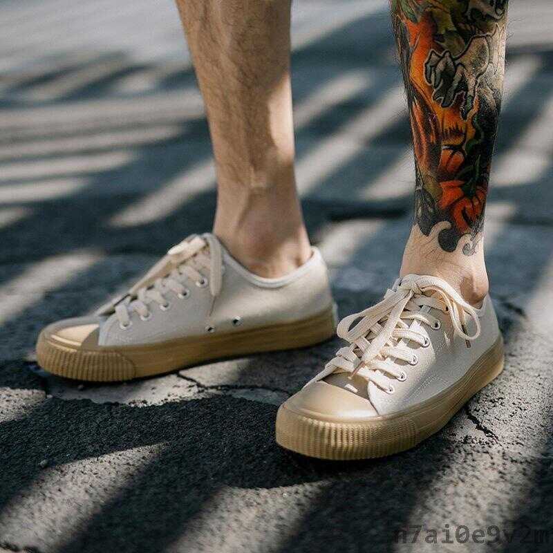 Okayama รองเท้าผ้าใบผู้ชาย Japan new low-cut breathable student sneakers