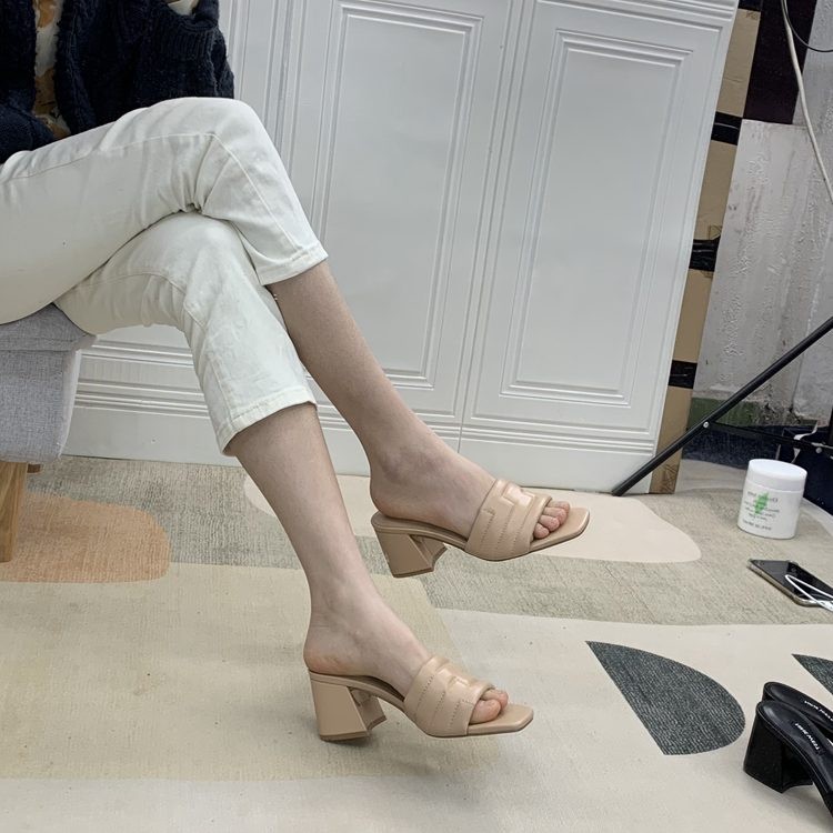 G0239 Nine West 2023 ฤดูร ้ อนผู ้ หญิงบล ็ อกส ้ นรองเท ้ าแตะสไลด ์ 6 6.5 9.5/41