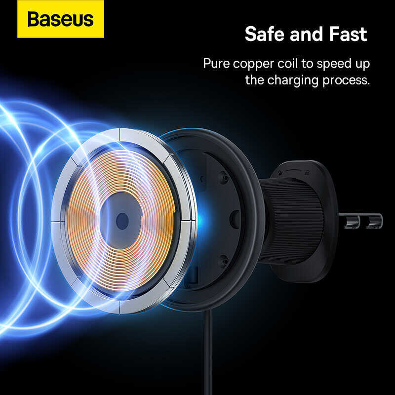 ❤ Baseus Magnetic Car Holder 15W LED Phone Stand Mount
