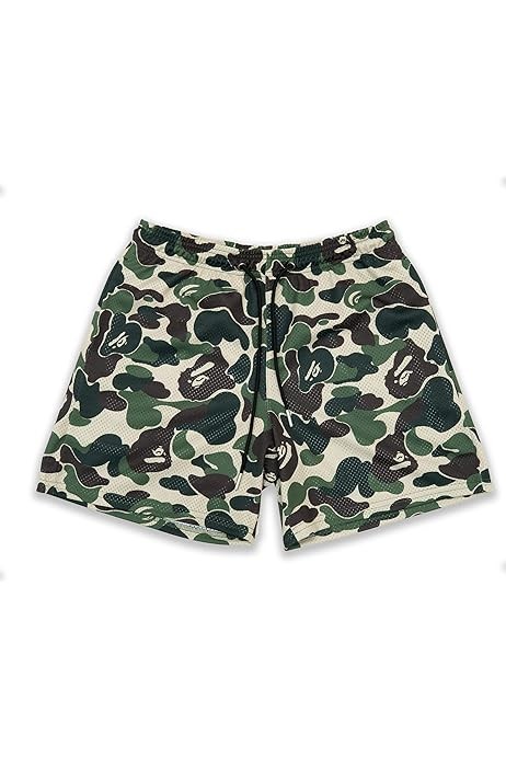 Unisex Bape กางเกงขาสั้นลําลอง Joggers แฟชั่น Camo Shark Ape Bape
