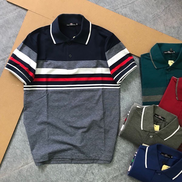 เสื้อโปโล คอปก ผ้าฝ้าย ลายสก๊อต คุณภาพสูง สําหรับผู้ชาย Kenstol 89 ATP057