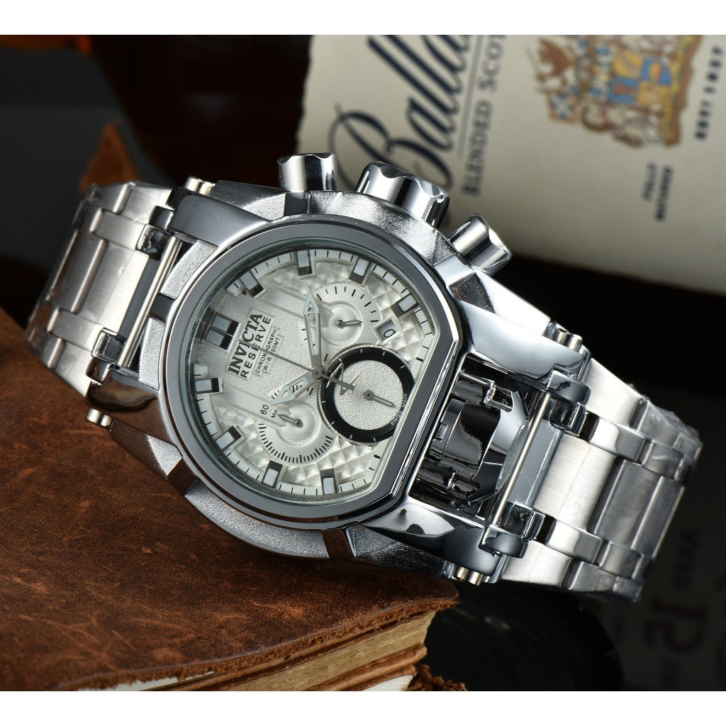 Invicta นาฬิกาข้อมือควอตซ์แฟชั่น หน้าปัดขนาดใหญ่ 6 เข็ม สําหรับผู้ชาย 2024