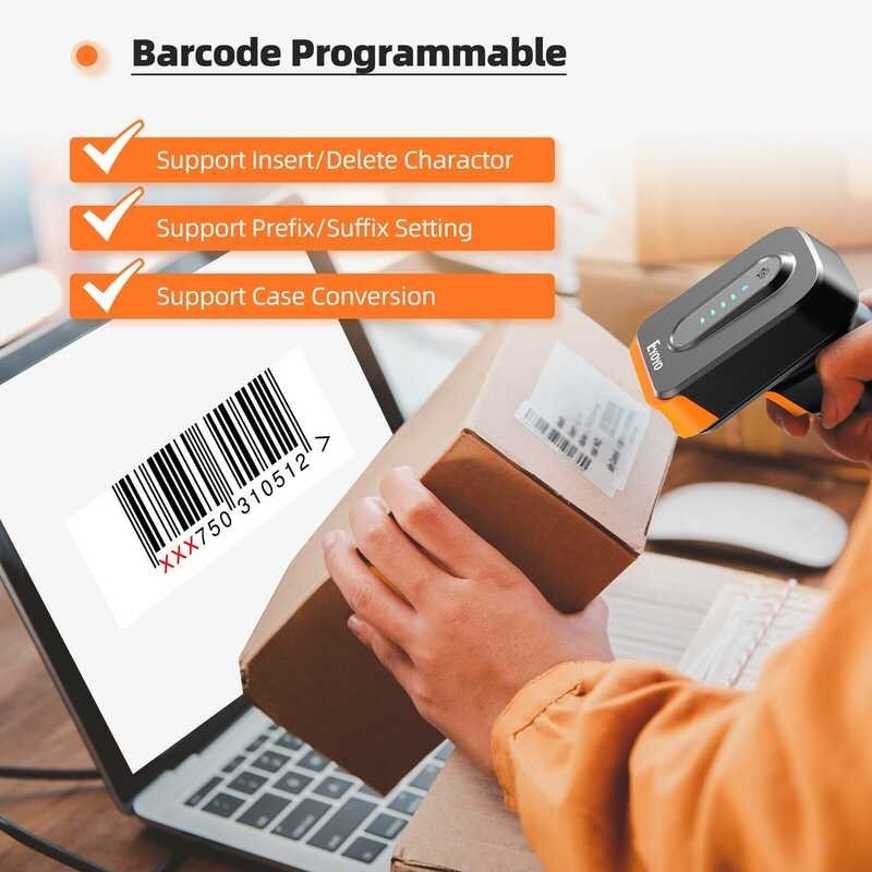 1D Eyoyo ไร้สาย2.4G เครื่องสแกนบาร์โค้ด 2D Barcode Scanner มิติพร้