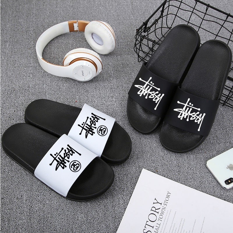 Stussy รองเท้าแตะ สไตล์ฮิปฮอป สําหรับผู้ชาย ผู้หญิง