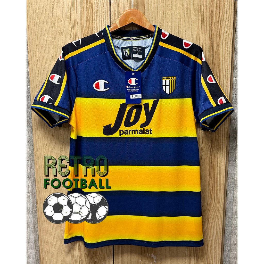 เสื้อฟุตบอลย้อนยุค [ Retro ] ปาร์ม่า JOY ปี 2001-2002 เหย้า Home กล้ารับประกันคุณภาพสินค้า