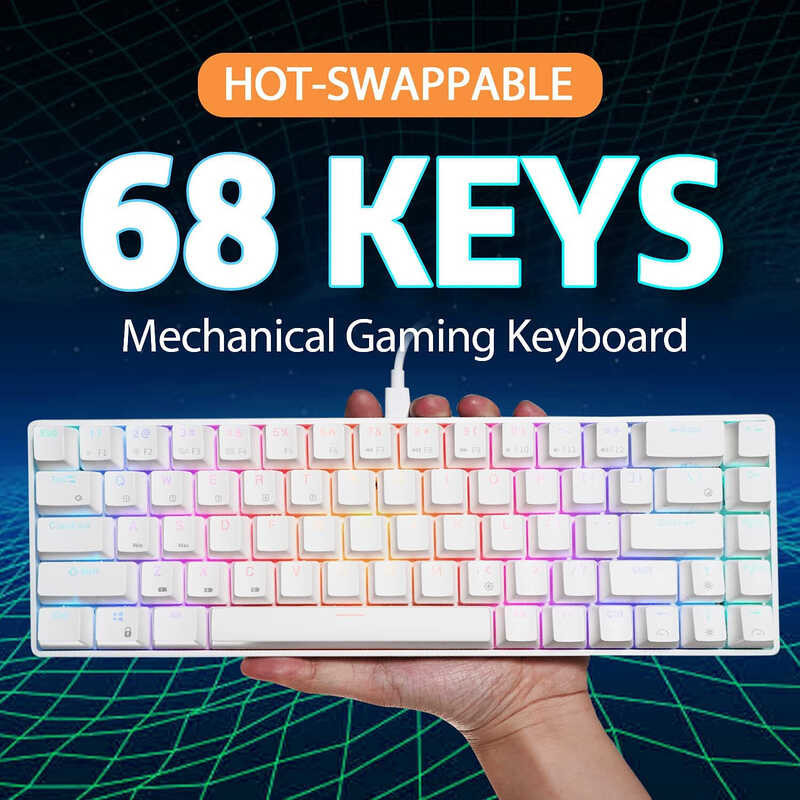 RK68 (RK837)Bluetooth Original 5.0 Hot Swappable Mechanical Keyboard สามโหมด Bluetooth ไร