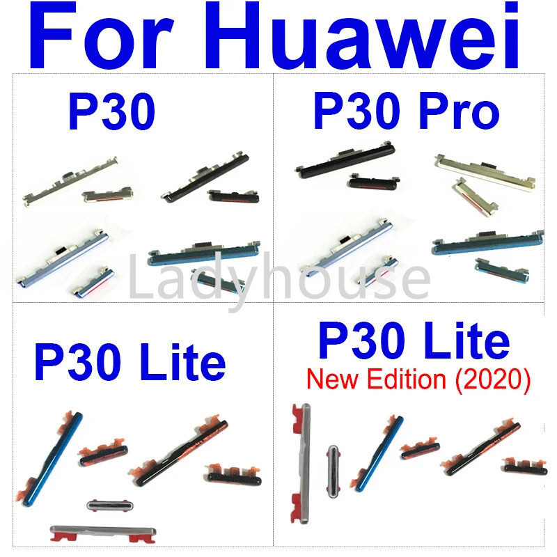 ปุ่มด้านข้างปรับระดับเสียงสําหรับ Huawei P30 Pro P30 Lite 2020 Up Down ควบคุมเสียงปุ่มด้านข้างสําหรับ Huawei P30pro P30lite อะไหล่