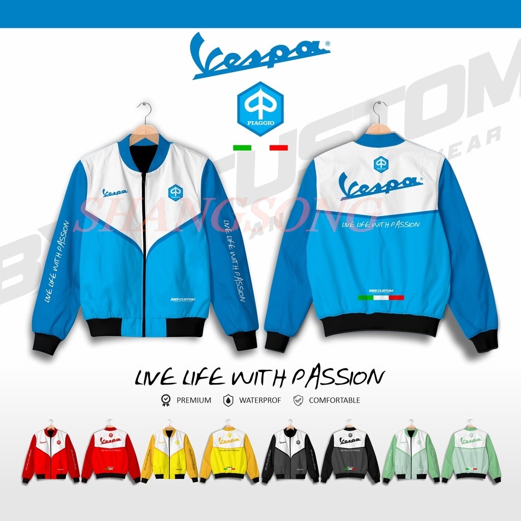 เสื้อแจ็คเก็ต Retro Vespa | เสื้อแจ็คเก็ต Vespa Matic และ Classic พรีเมี่ยม