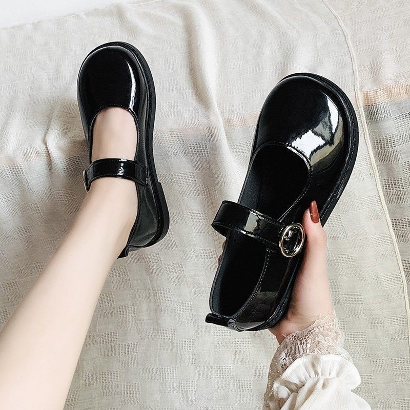 รองเท้าแมรี่เจน รองเท้าหนังนิ่ม หัวกลม ขนาดเล็ก สไตล์โลลิต้า ญี่ปุ่น สําหรับเด็กผู้หญิง นักเรียน