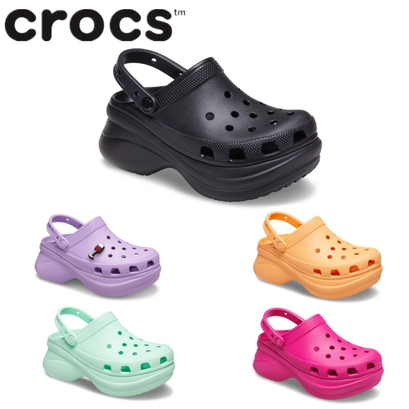 【6 สี】Crocs Women's Crocs classic bae clog  รองเท้า crocs แท้  รองเท้าแตะ  พื้นหนา แต่งรูกลวง เหมาะ