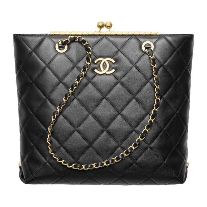 Chanel กระเป๋าสะพายไหล่ กระเป๋าช้อปปิ้ง ของแท้ 100% 4URD
