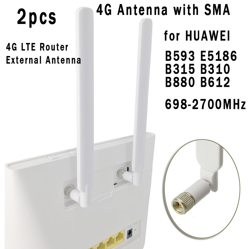 2pcs 4G LTE เสาอากาศภายนอก LTE สัญญาณ Enhancement เสาอากาศ SMA Connector สําหรับ HUAWEI B315 B310 B593 LTE เกตเวย ์ ไร ้ สาย