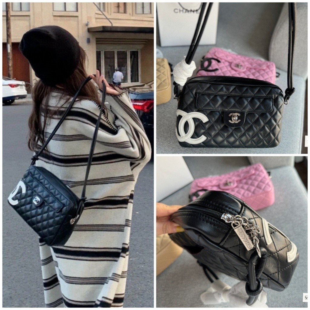 ♞,♘Pre order Chanel กระเป๋าสะพายข้าง Hobo Shoulder Bag Leather SZ27*16.5CM