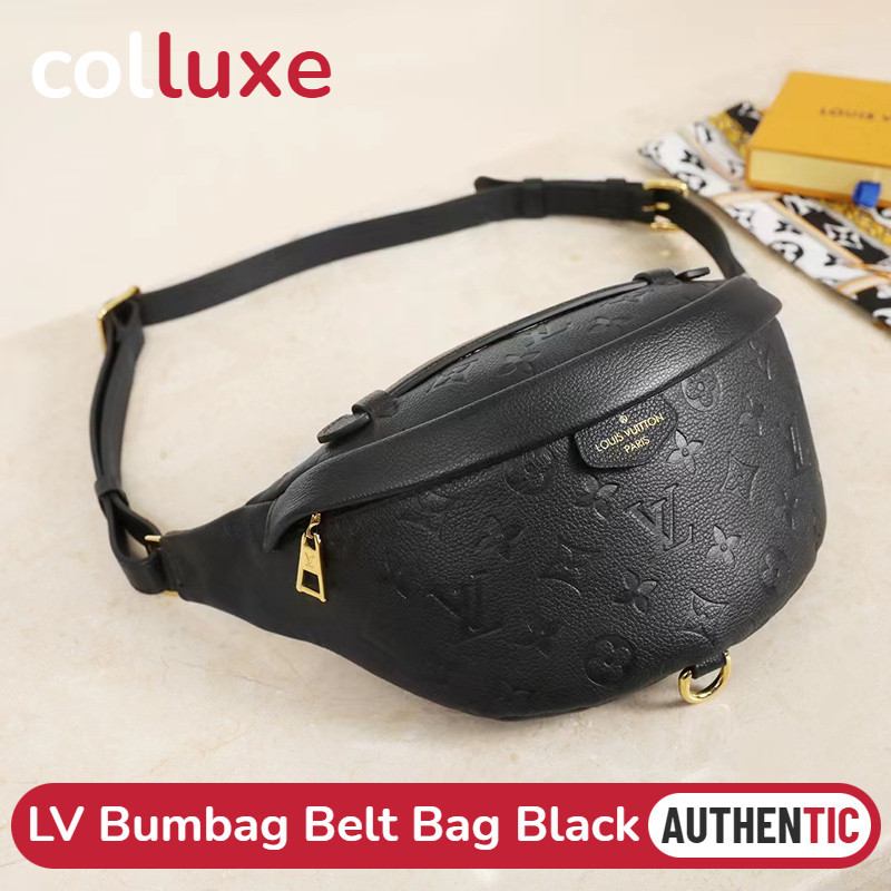 ♞,♘,♙ของแท้หลุยส์วิตตอง Louis Vuitton LV Bumbag Belt Bag Unisex Black Cowhide หนังวัว สีดำ