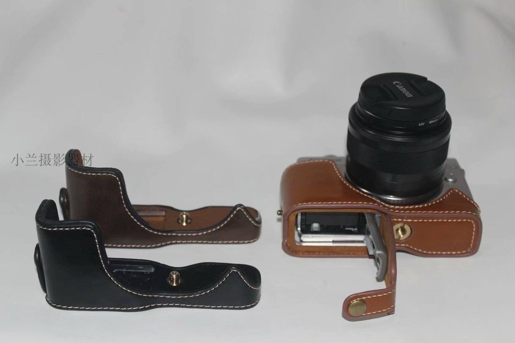 จัดส ่ งในวันเดียวกัน = เหมาะสําหรับ Canon EOS M100 M200 Micro Single Camera Bag m10 Leather Case Base Half Cover Protective Case Shell