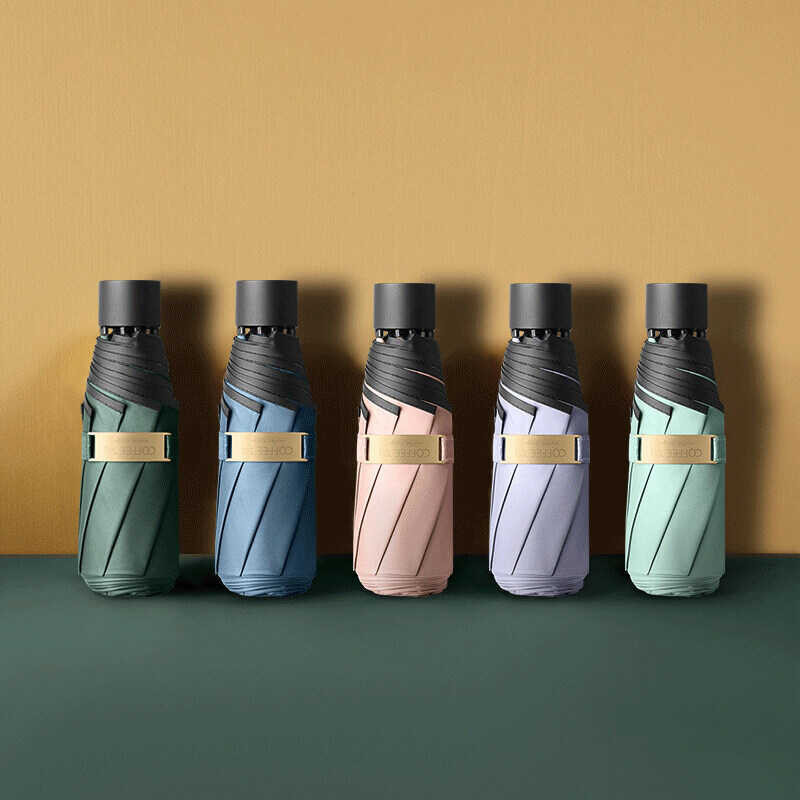 Five Quality New Mini Folding Portable Pocket Umbrella Rain Women Colorful 8K Windproof Sun Umbrell