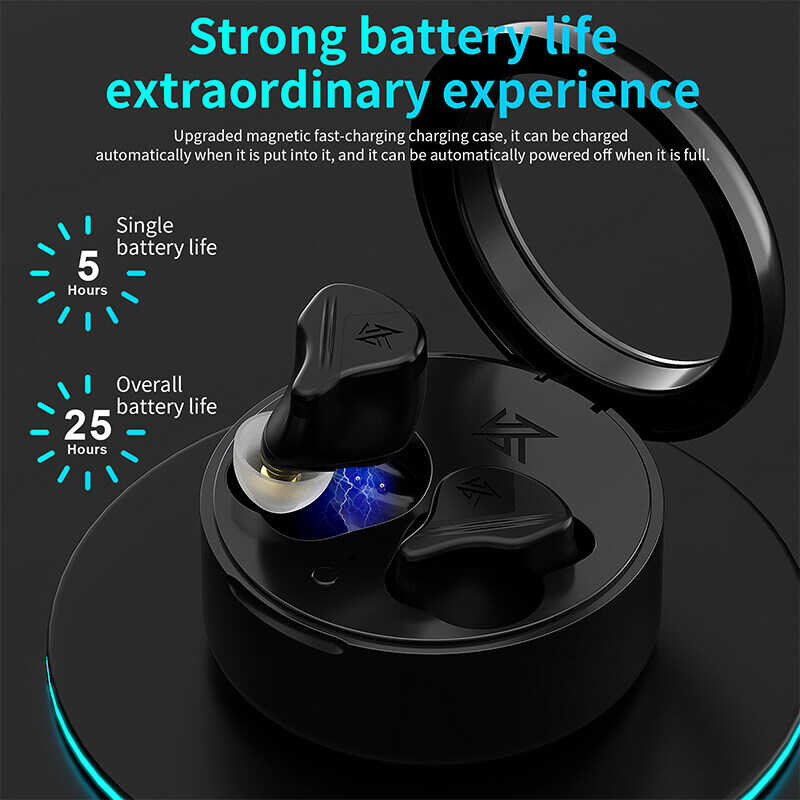 FAAEAL KZ VXS TWS Bluetooth 5.2 Earphones APTX Sports Game Headset Monitor Hifi Stereo Bass Music H