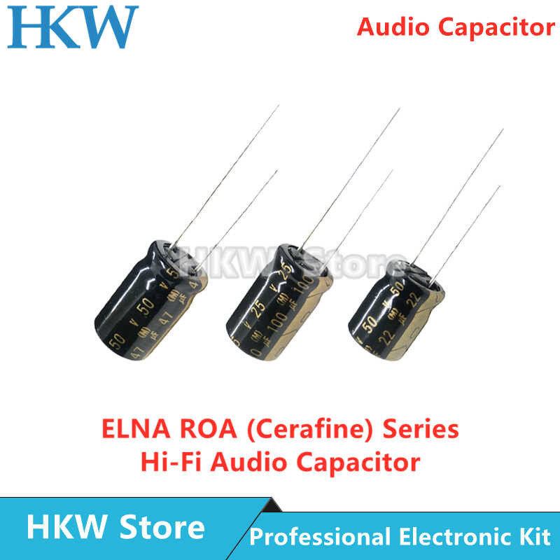 10Pcs ELNA ROA (Cerafine) Series Hifi Audio Capacitor 16V 25V 50V 10Uf 22Uf 47Uf 100Uf 220Uf 22Uf25v