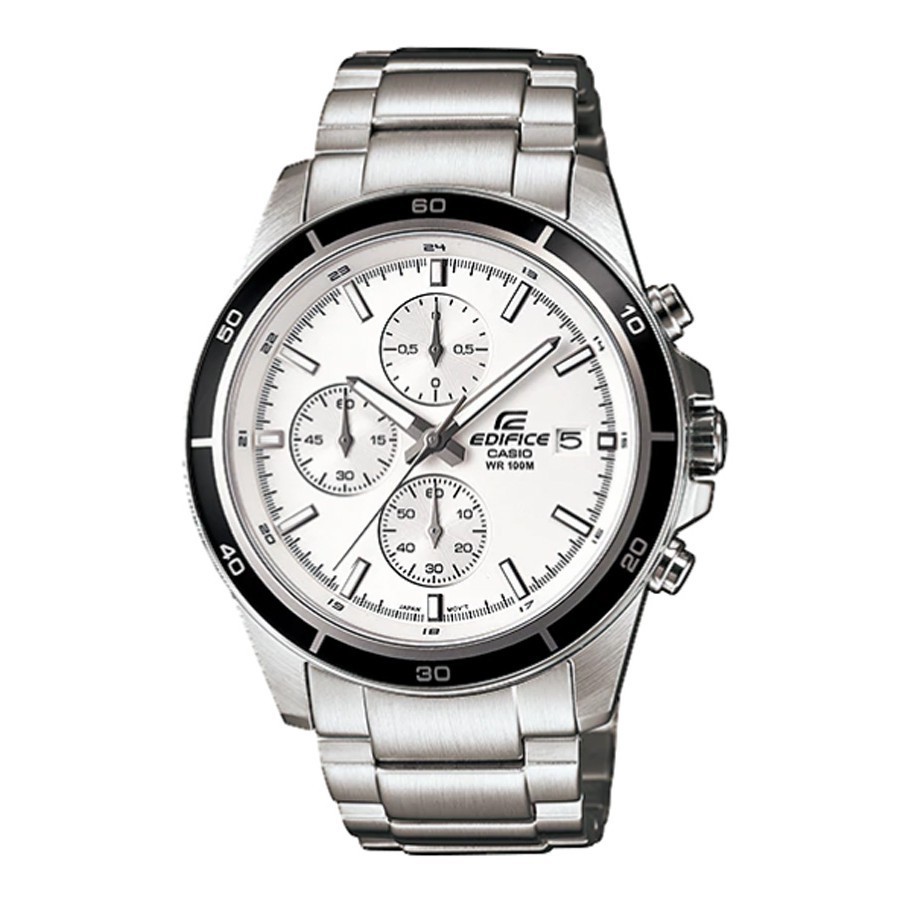 ♞Casio Edifice นาฬิกาข้อมือผู้ชาย สายสแตนเลส  รุ่น EFR-526D,EFR-526D-7A,EFR-526D-7AV - สีเงิน