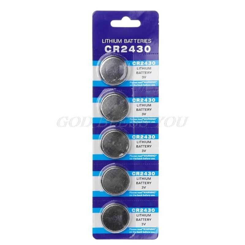 5Pcsแบตเตอรี่ปุ่มcr2430 3V Lithium Coin Cellแบตเตอรี่dl2430 Br2430 Ecr2430 Kl2430 Ee6229 นาฬิกาของเล