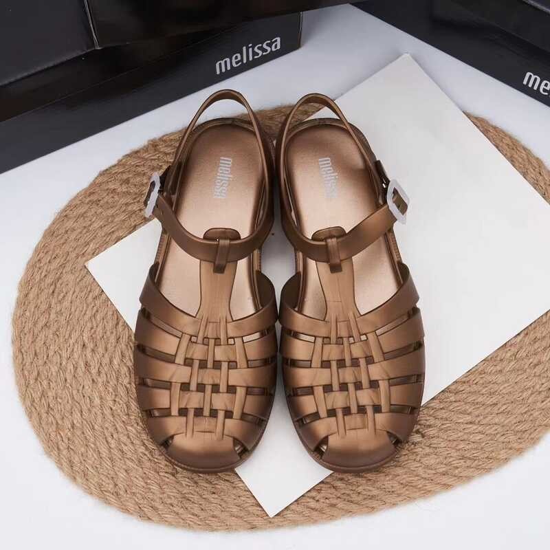New ❤ 2023 Summer Adult Flat Roma Sandals Women Fashion Soft Sole Jelly Shoes Ladies Melissa Comfor