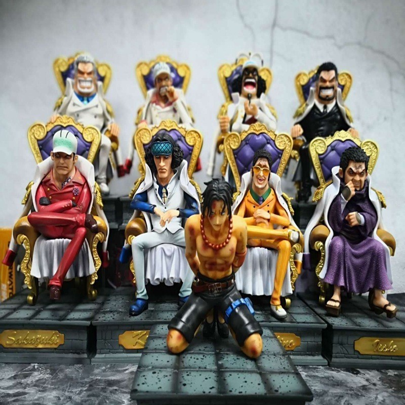 🎁  One Piece Admiral Kizaru Akainu Aoki Fujitora Ace นั่ง GK รูปปั้นมือถือสำนักงานเครื่องประดับรุ่น