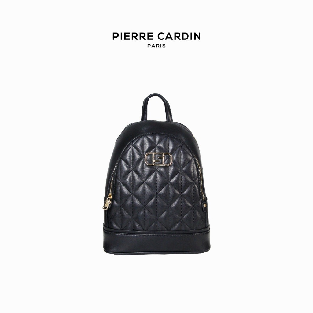 Pierre Cardin กระเป๋าเป้สะพายหลัง ทรงสามเหลี่ยม สุดชิค สําหรับผู้หญิง