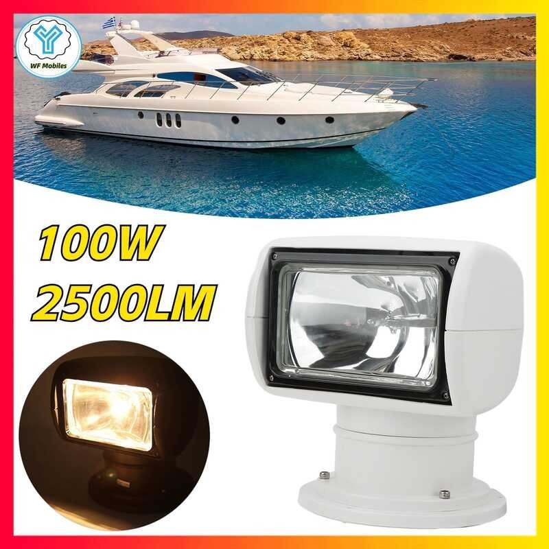 100W เรือ รถบรรทุก รถ สปอตไลท์ Marine Searchlight Light รีโมทคอนโท
