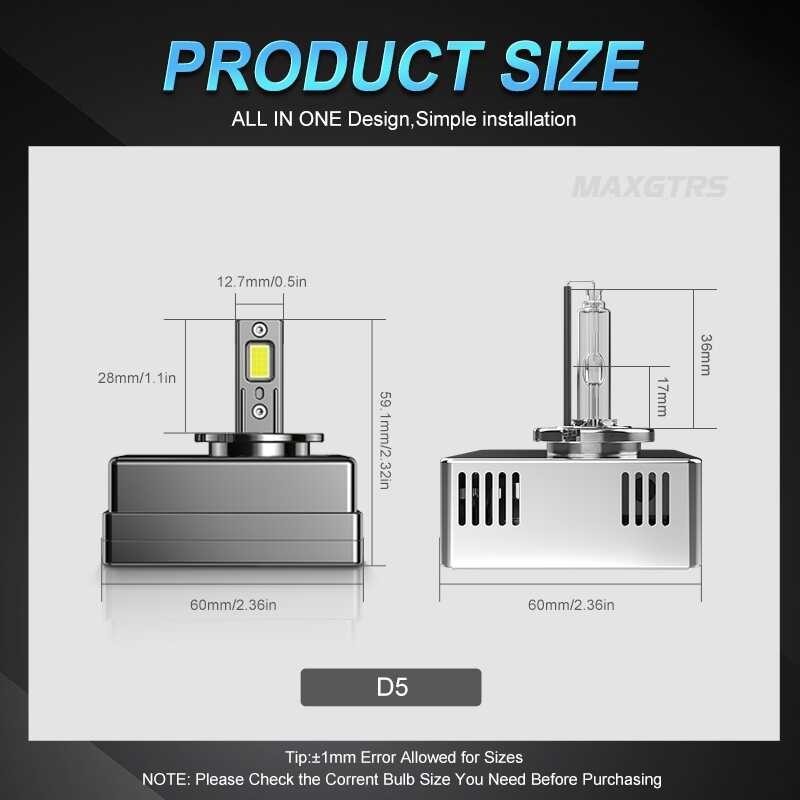 ❤ MAXGTRS 2X D1s D4s D4r D2r D2s LED Headlight Bulbs 6000K White Conversion Kit Plug And Play Xen