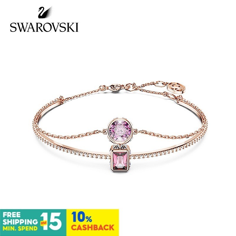 Swarovski STILLA Series สร้อยข้อมือ สีชมพู หรูหรา สําหรับผู้หญิง