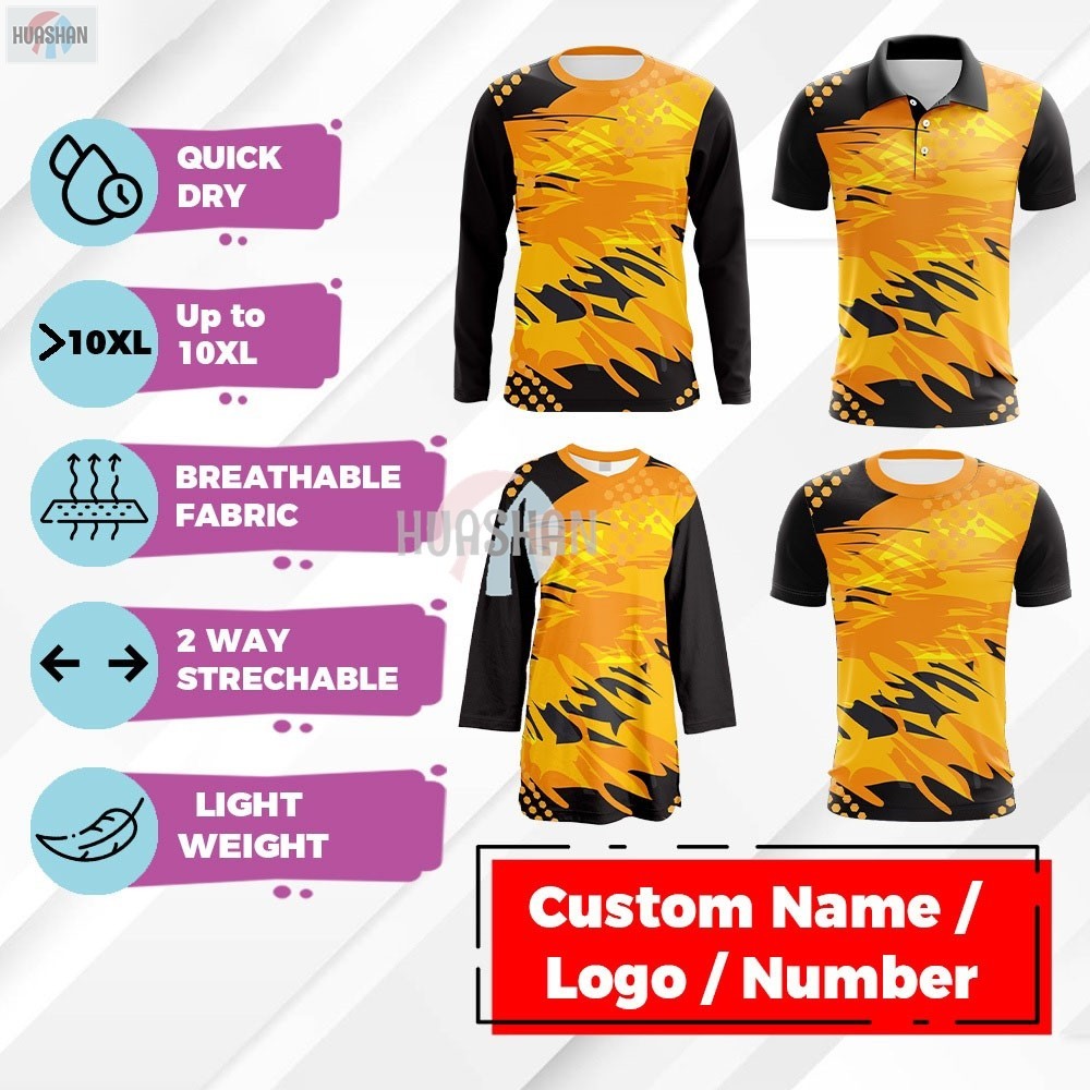 Grunge Yellow Style kuning baju jersey ชื่อที่กําหนดเองแขนยาว balengan panjang viral