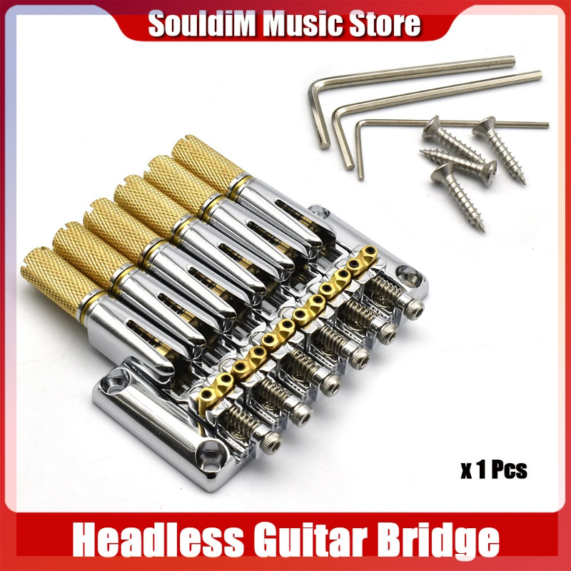 ♞Metal Headless Guitar Bridge for Headless Guitar Musical Instrument Accessorie Metal Fixed 6 Strin