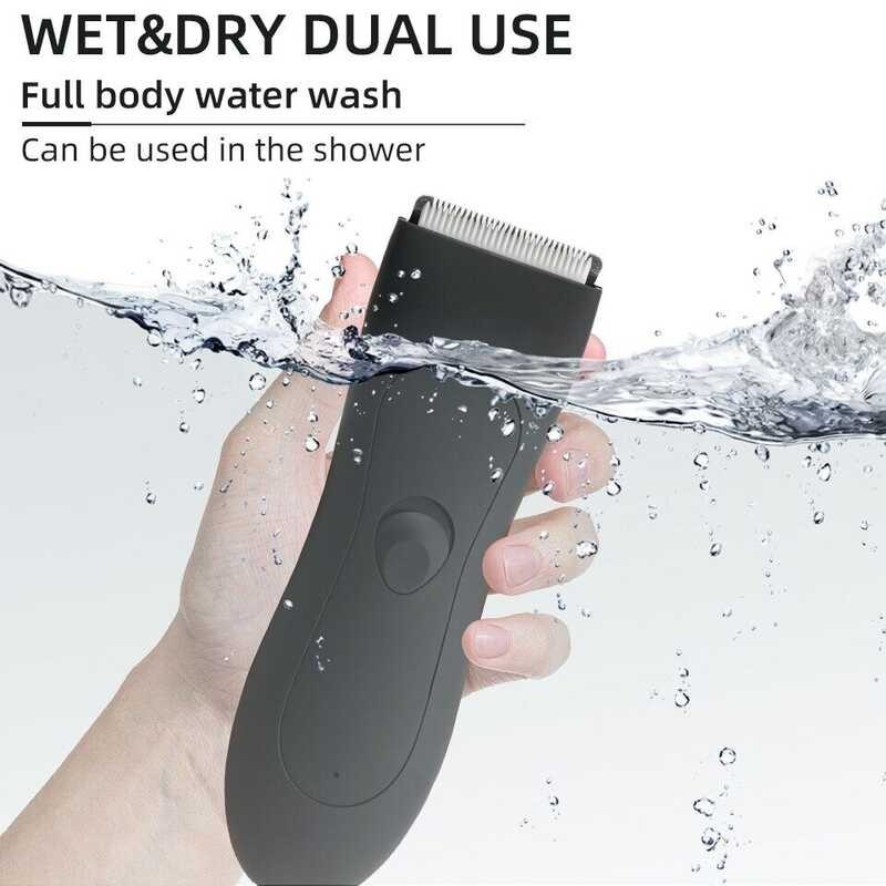 ❤ ZZOOI Waterproof Body Hair Trimmer Balls Shaver For Men Pubic Electric Men's Groomer Clippers C