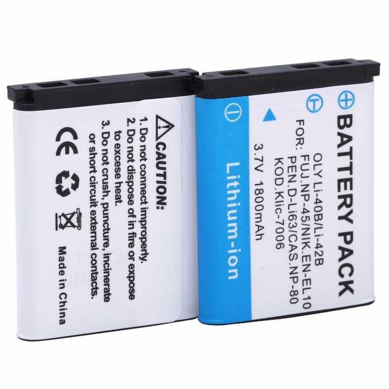 ➧ 3.7V 1800Mah Li40b Li-40B Li-42B En-El10 Enel10 แบตเตอรี่กล้องดิจิตอลสำ